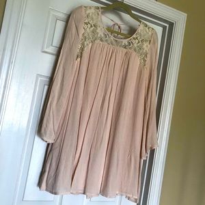 Light Pink Lace Swing Dress